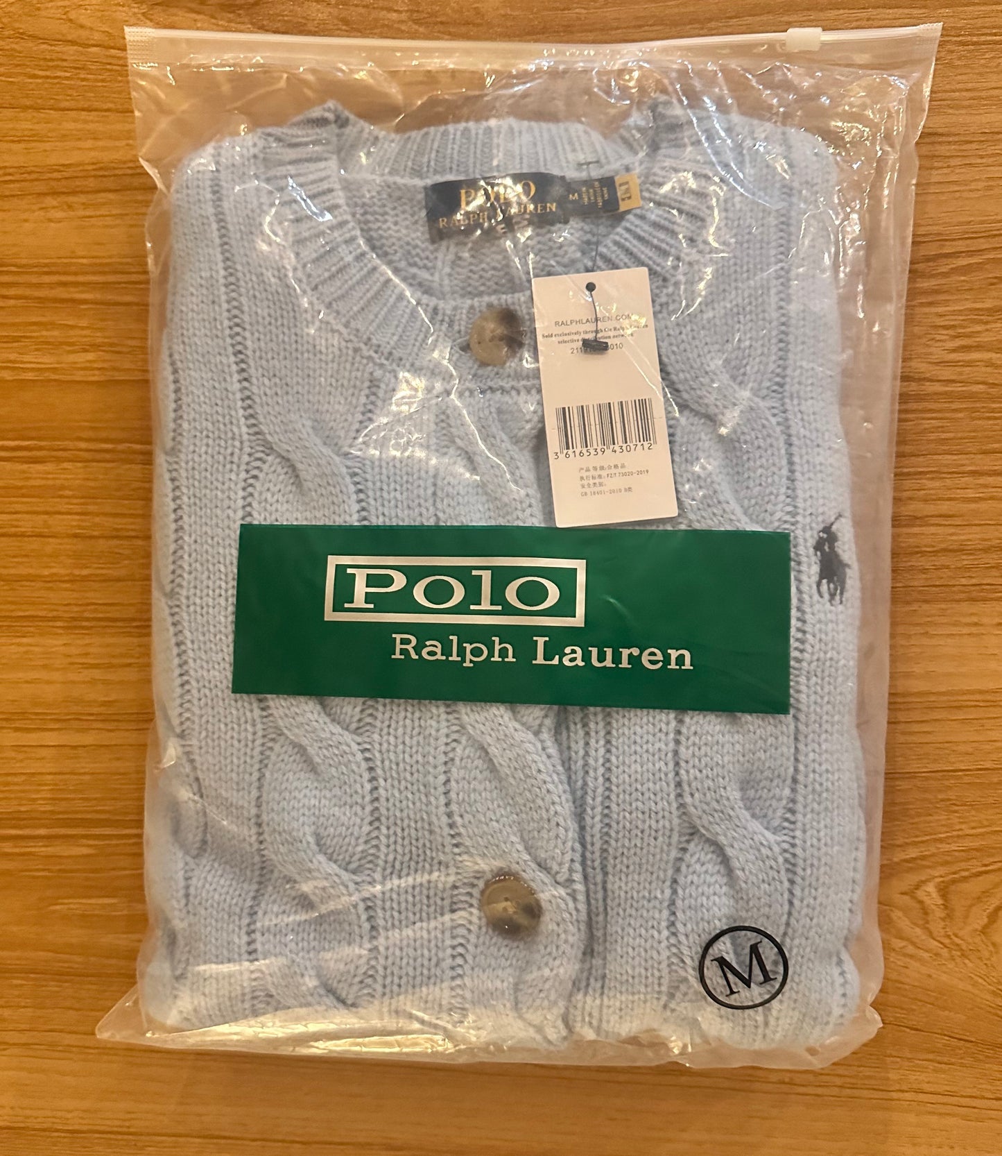 Ralph Lauren Cardigan • Size M • Light Blue