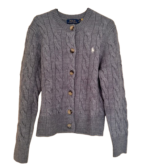 Ralph Lauren Grey Cable-Knit Cardigan