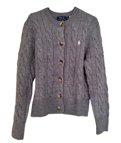 Ralph Lauren Grey Cable-Knit Cardigan