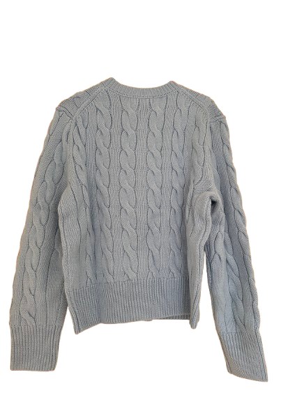Ralph Lauren Grey Cable-Knit Cardigan - Blue