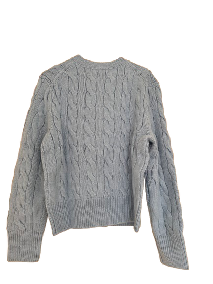 Ralph Lauren Grey Cable-Knit Cardigan - Blue