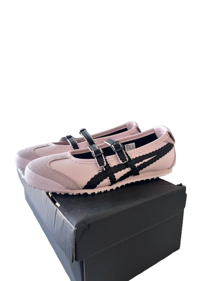 Onitsuka Tiger MEXICO 66 TGRS Mary Jane Ballet Flats - UK Size 5 EU 38 - Pink and Black