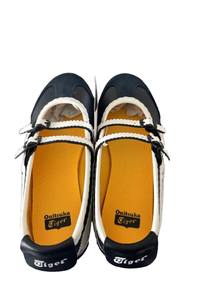 Onitsuka Tiger MEXICO 66 TGRS Mary Jane Ballet Flats - UK Size 5 EU 38 - Black and White