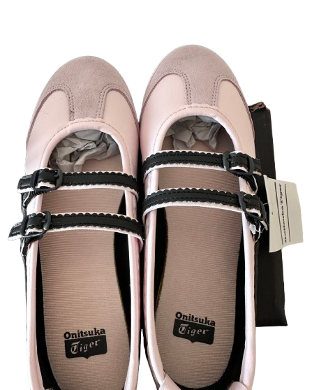 Onitsuka Tiger MEXICO 66 TGRS Mary Jane Ballet Flats - UK Size 5 EU 38 - Pink and Black