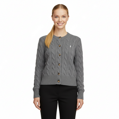 Ralph Lauren Grey Cable-Knit Cardigan