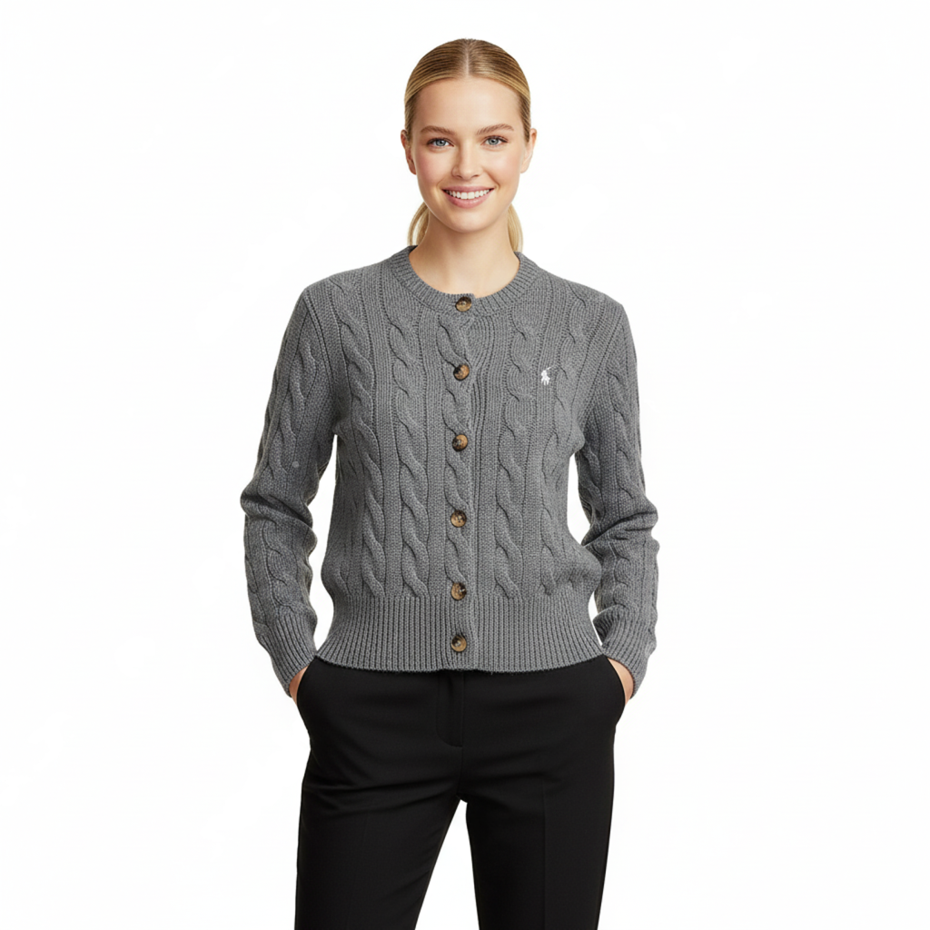 Ralph Lauren Grey Cable-Knit Cardigan