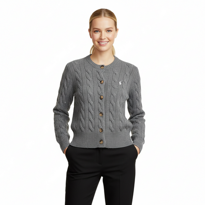 Ralph Lauren Grey Cable-Knit Cardigan